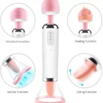 women vibrator and tongue licking two in one