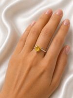 925 Silver Natural Yellow Citrine Womens Ring