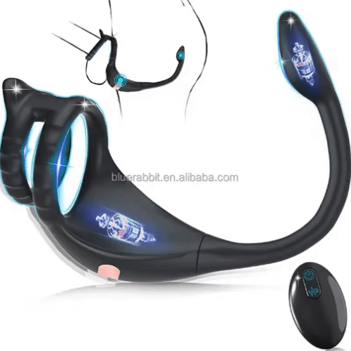 Vibrating Cock Ring Remote Control Anal Butt Plug