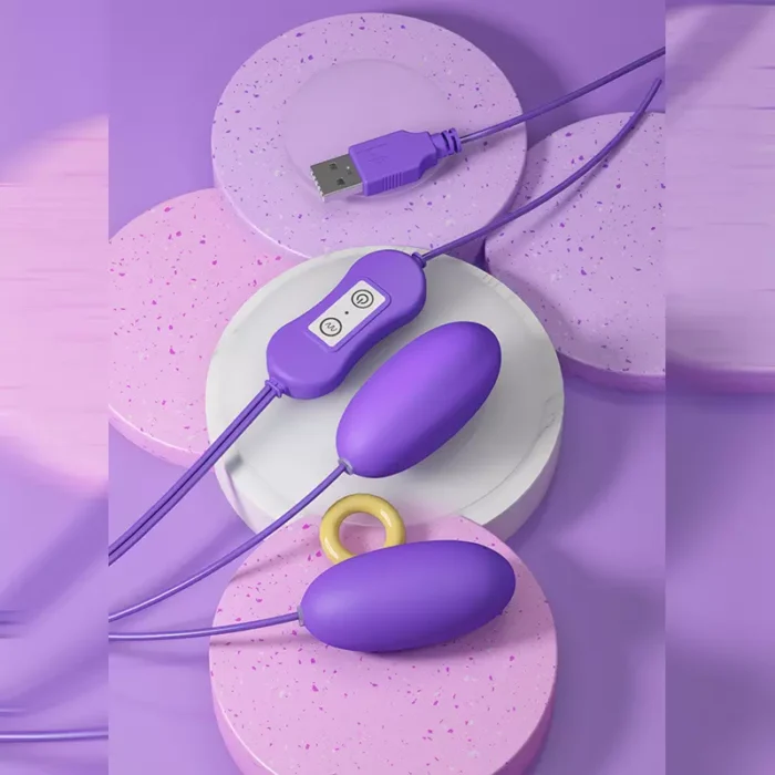 USB Multispeed G Spot Double Eggs Dildo Vibrator - Image 1