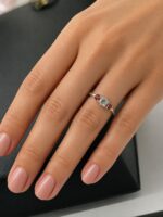925 Silver Natural Light White Topaz Womens Ring - Image 2