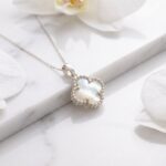 Natural Mother of Pearl Clover Pendant in 925 Sterling Silver