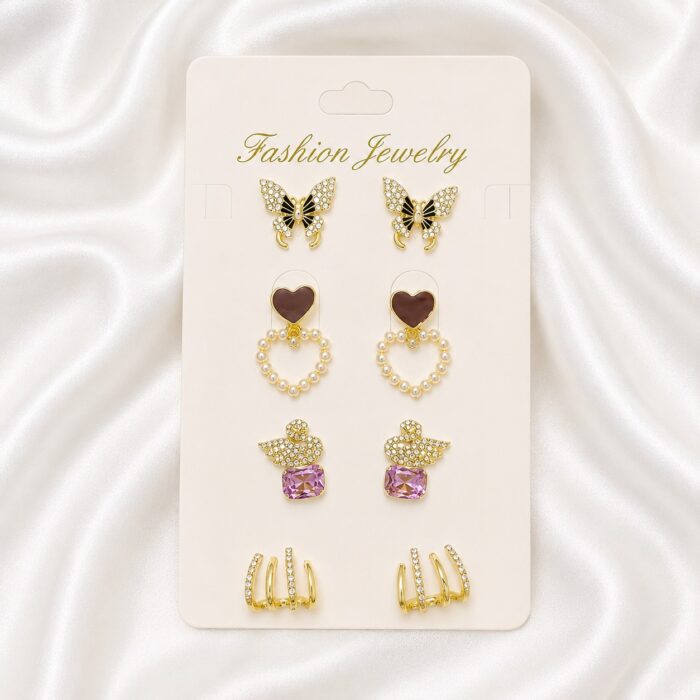 WhatsApp Image 2026-05-31 at 16.32.17 Bqueen Brand Fashion 4 Pcs Earring Set - Image 1