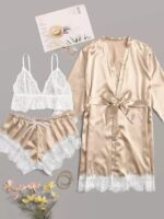 Wedding Night Dress Robe With Belt 4pcs set - Image 3