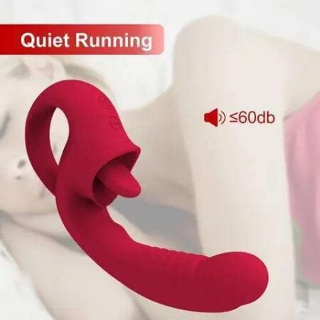 2 in1 G Spot Dildo Vibrator with Licking Vibrating