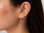 925 Silver Natural Blue Topaz Womens Hanging Earring - Image 2