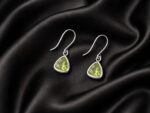 925 Silver Natural Peridot Stone Mounted Womens Earrings - Image 2