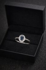 925 Silver Natural Blue Sapphire With Cz Womens Ring - Image 2