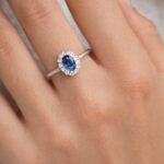 925 Silver Natural Blue Sapphire With Cz Womens Ring