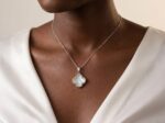 Natural Mother of Pearl Clover Pendant in 925 Sterling Silver - Image 5