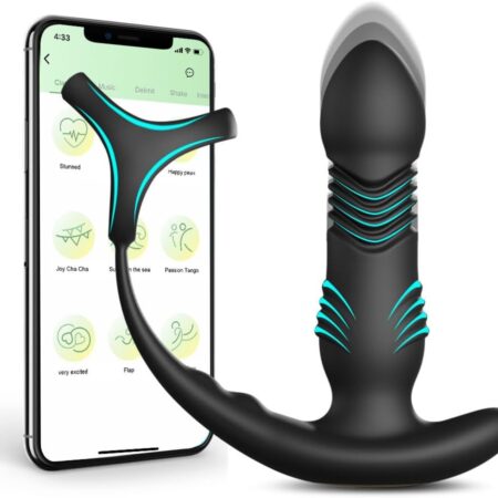 Prostate Massager Triple Penis Rings App Vibrators
