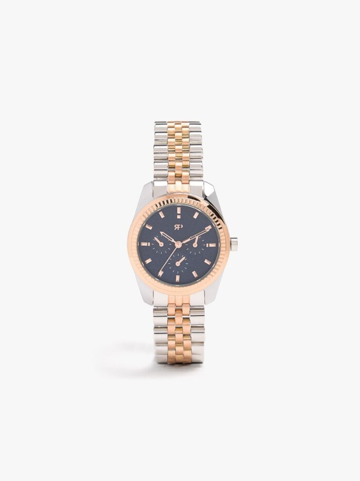 be297cea-1cae-4c39-bafe-ffac7d628a2b Portugal Parfois Brand Two Tone Watch With Stainless Steel Strap Bracelet - Image 1
