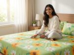 Premium Spring Bloom Floral Bed Sheet Set (Green) - Image 8